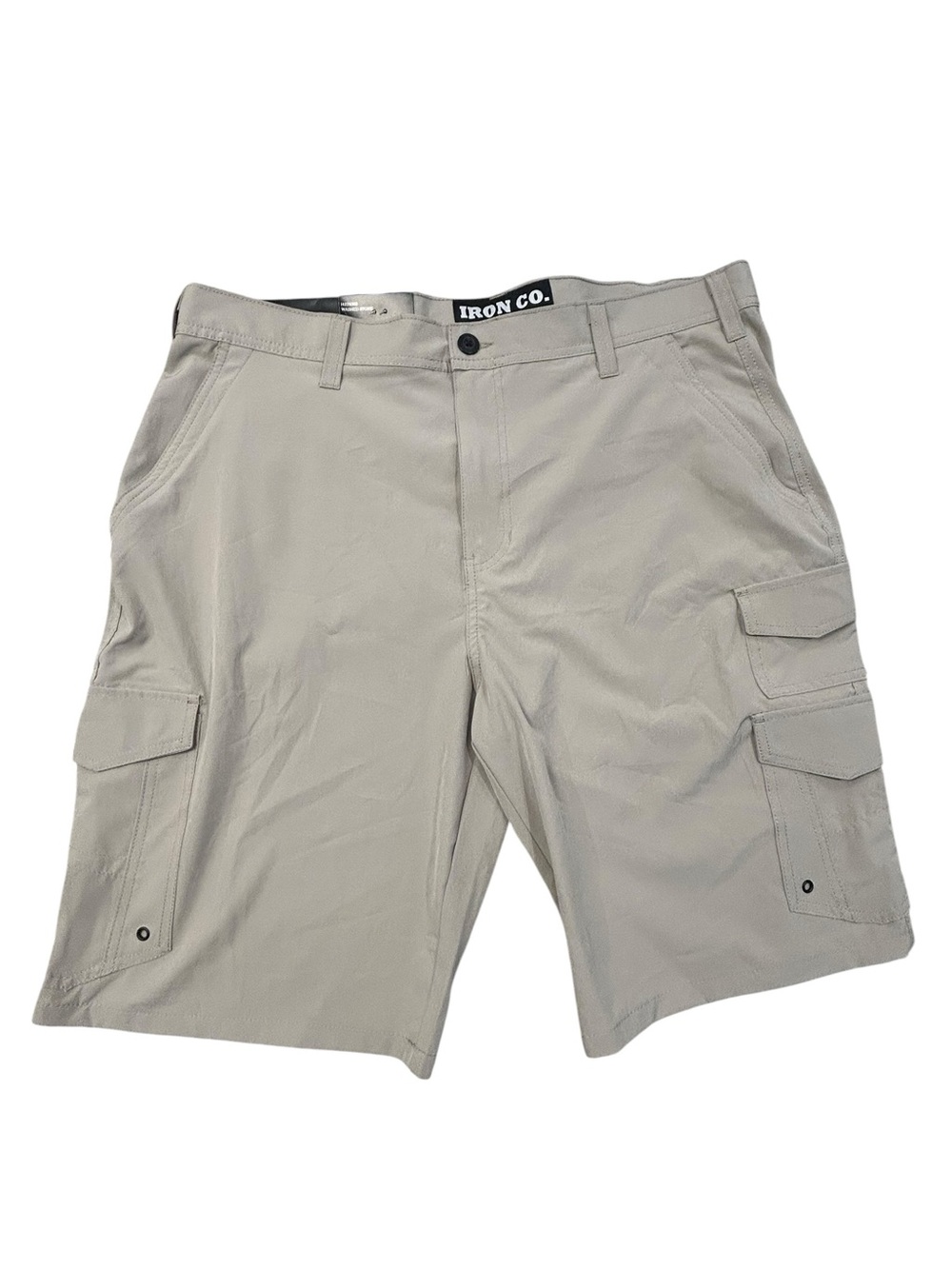 Iron Co. Hybrid Cargo Shorts Washed Stone 38x11 Men’s Casual Surf Turf Flat NWT